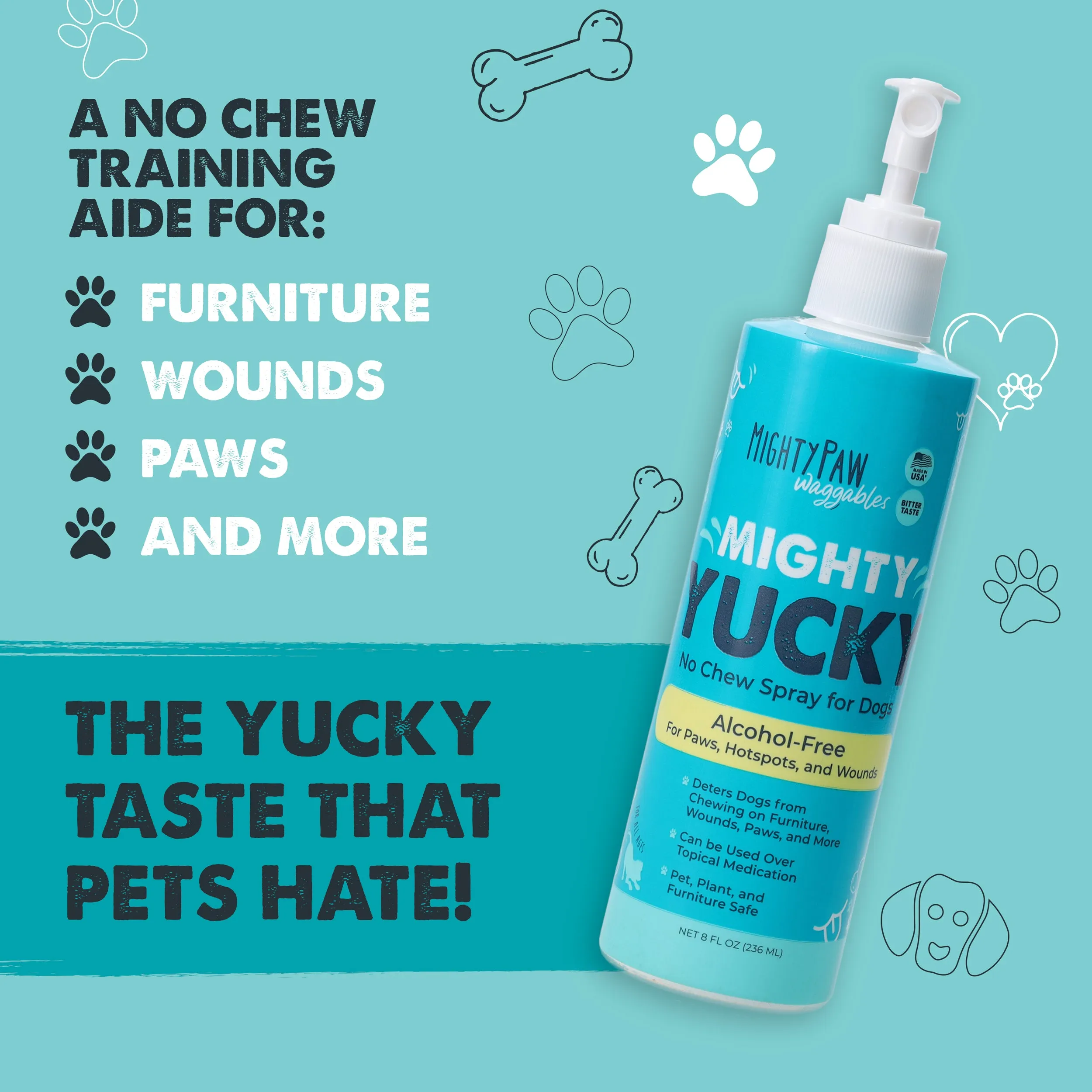 Mighty Yucky Bitter No Chew Pet Spray for Training and Healing
