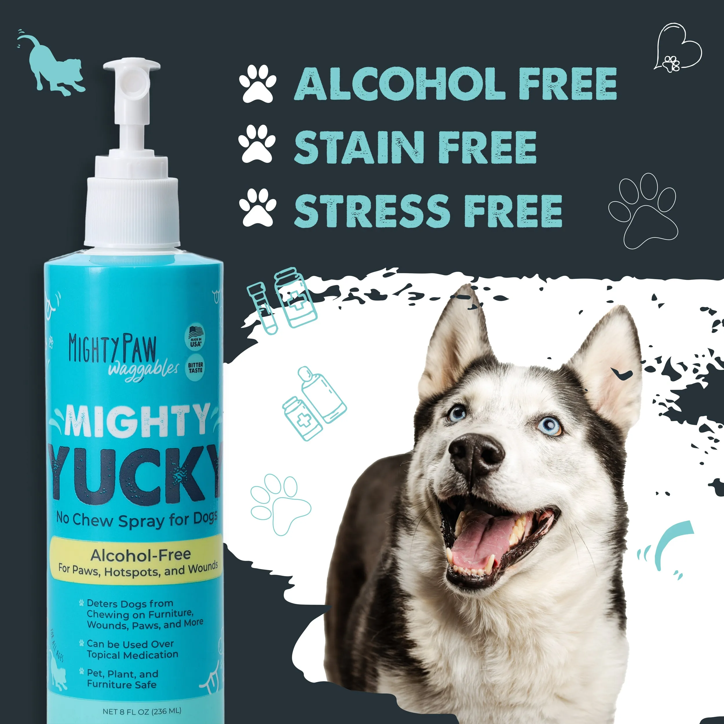 Mighty Yucky Bitter No Chew Pet Spray for Training and Healing
