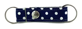 Navy/White Polka Dot Snappy Keychain - 502