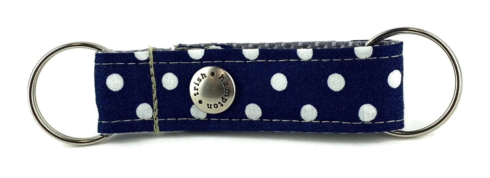 Navy/White Polka Dot Snappy Keychain - 502