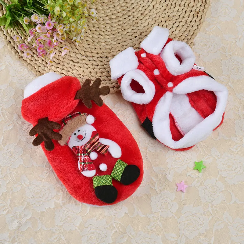 New Warm Pet Clothing | Happy Christmas & New Year Cat and Dog Clothes