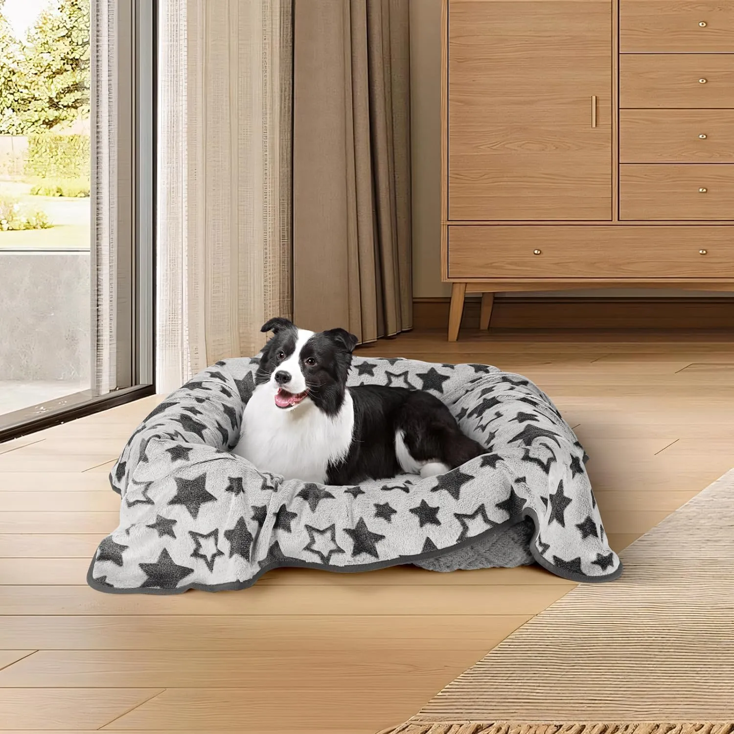 Nobleza Waterproof Dog Cat Blanket, 3PCS Warm Soft Pet Mat Set for Sofa Bed Indoor Sleep Furniture Protector Outdoor Car, Puppy Winter Blanket for Large Medium Small Pet, Reversible Sherpa Fleece