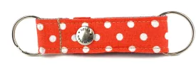 Orange/White Polka Dot Snappy Keychain - 510