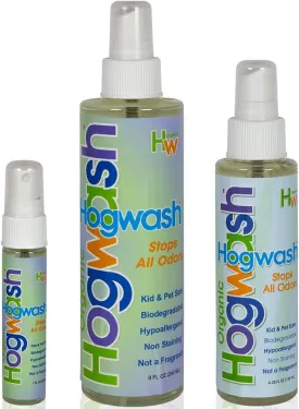 Organic Hogwash 3 Pack Includes 1ounce 4ounce 8ounce Spray Bottles Pet Cat Urine Odor Remover Room Bathroom Smell Eliminator For Home and Car