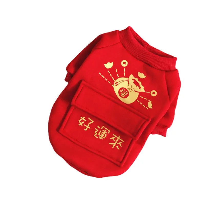 Pet Clothes New Year Outfit | Winter Bright Red Festive Style Dog & Cat Clothes | Wholesale from Pet Clothes Manufacturers