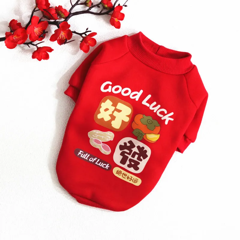 Pet Clothes New Year Outfit | Winter Bright Red Festive Style Dog & Cat Clothes | Wholesale from Pet Clothes Manufacturers