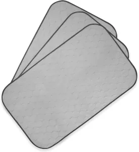 Pet Magasin Highly Absorbent Reusable Washable Pet Training Pads with Waterproof Bottom (Pack of 3) Grey Fit Standard Cage, M 33x20 (3pack)