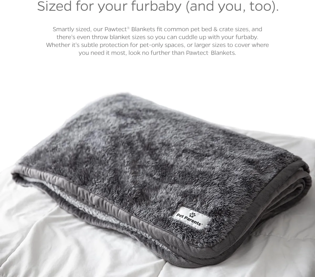 Pet Parents Pawtect Premium Waterproof Cat & Dog Blanket with WickQuick & Sherpup Technology, Puppy & Cat Blanket, Slate 24x32