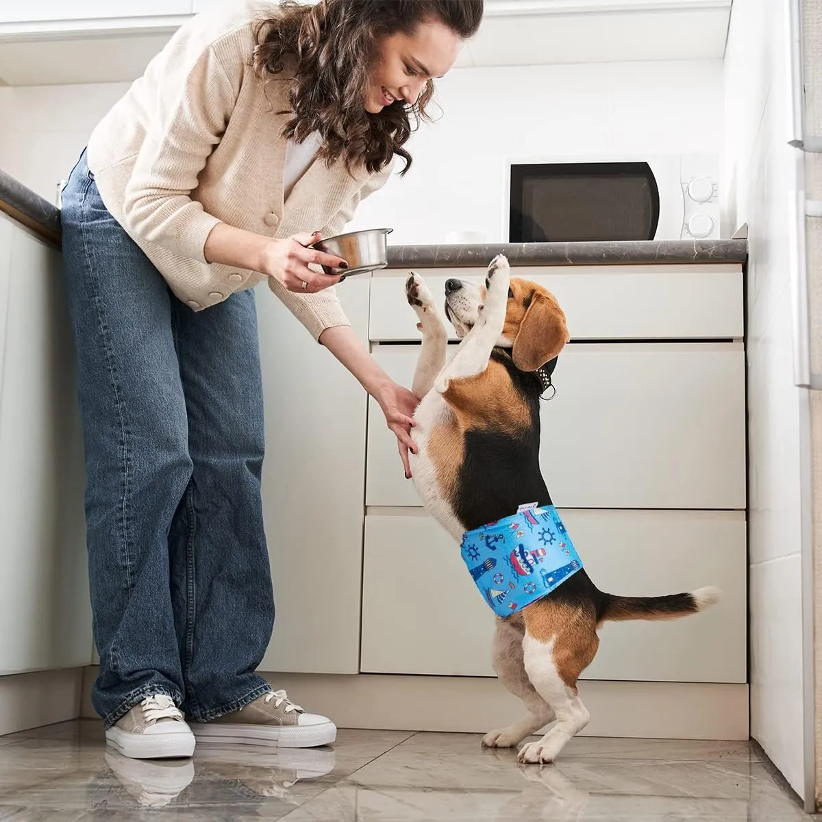 Pet Soft Dog Belly Bands - Washable Dog Diapers Belly Band for Male Dogs, Reusable Male Dogs Wraps 3pack for Doggy Puppy (Sailor, S)
