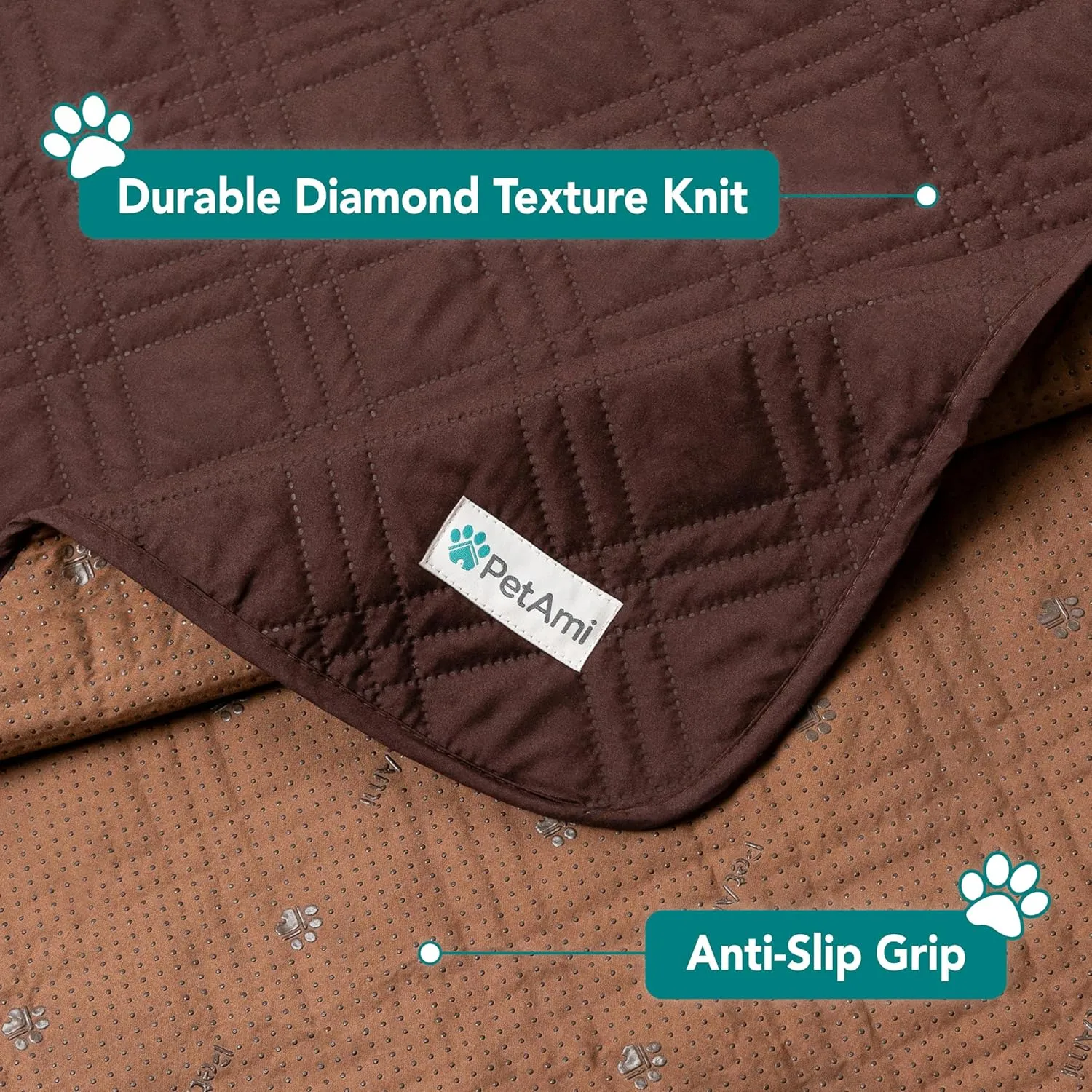 PetAmi Waterproof Couch Cover for Dogs, Waterproof Pet Blanket, Reversible Furniture Cover Sofa Protector for Pet Cat Bed, Washable Waterproof Blanket Dog Cover for Couch Seat, 30x70 Brown