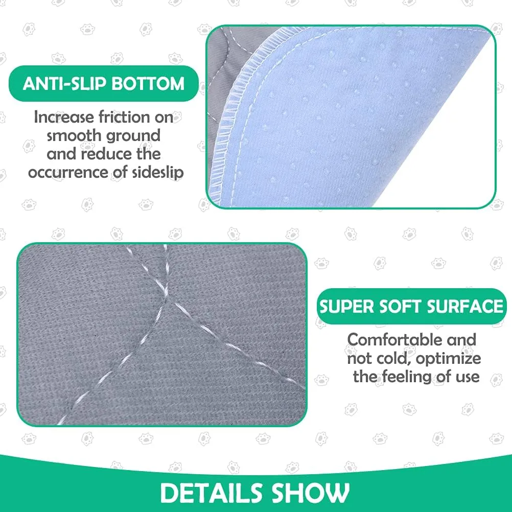 PUPTECK Washable Pee Pads for Dogs - 2 Pack 48" x 60" Waterproof Reusable Puppy Potty Training Pads Whelping Mat - Fast Absorption Non-Slip Pet Food Feeding Mat - Pad for Small Animals