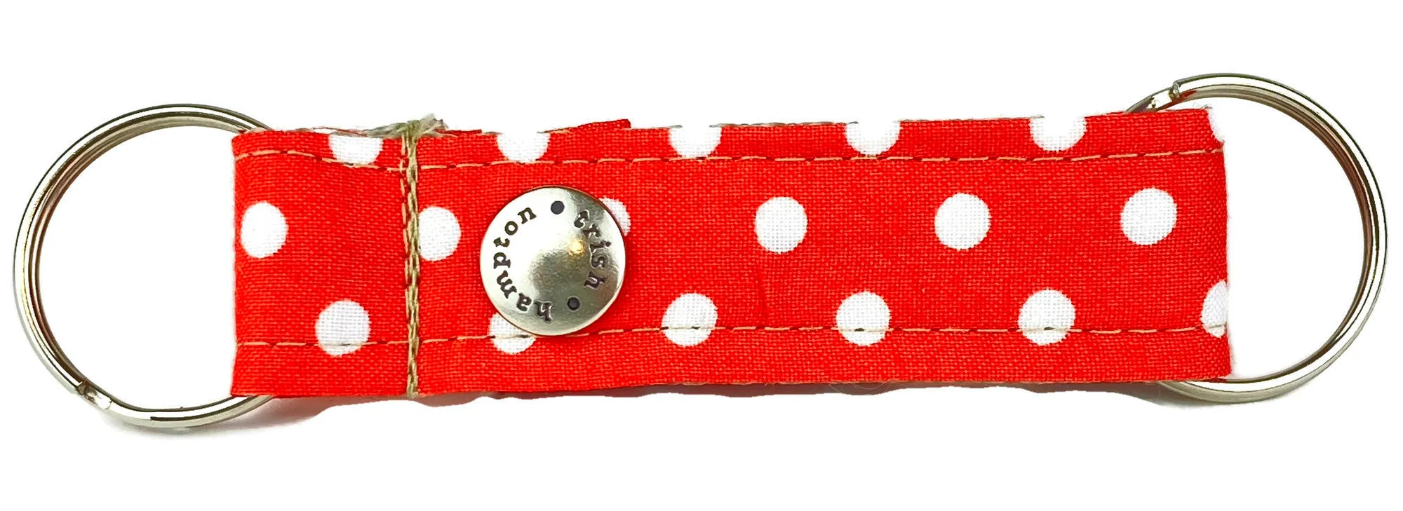Red/White Polka Dot Snappy Keychain - 508