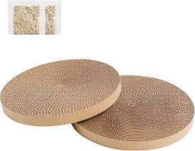 Round Cat Scratcher Refill 10 inch Diameter 7/8 Inch Thickness Circle Scratcher Replacement Pads Cat Scratching Boardcat Scratcher Pad for Indoor2 PCS