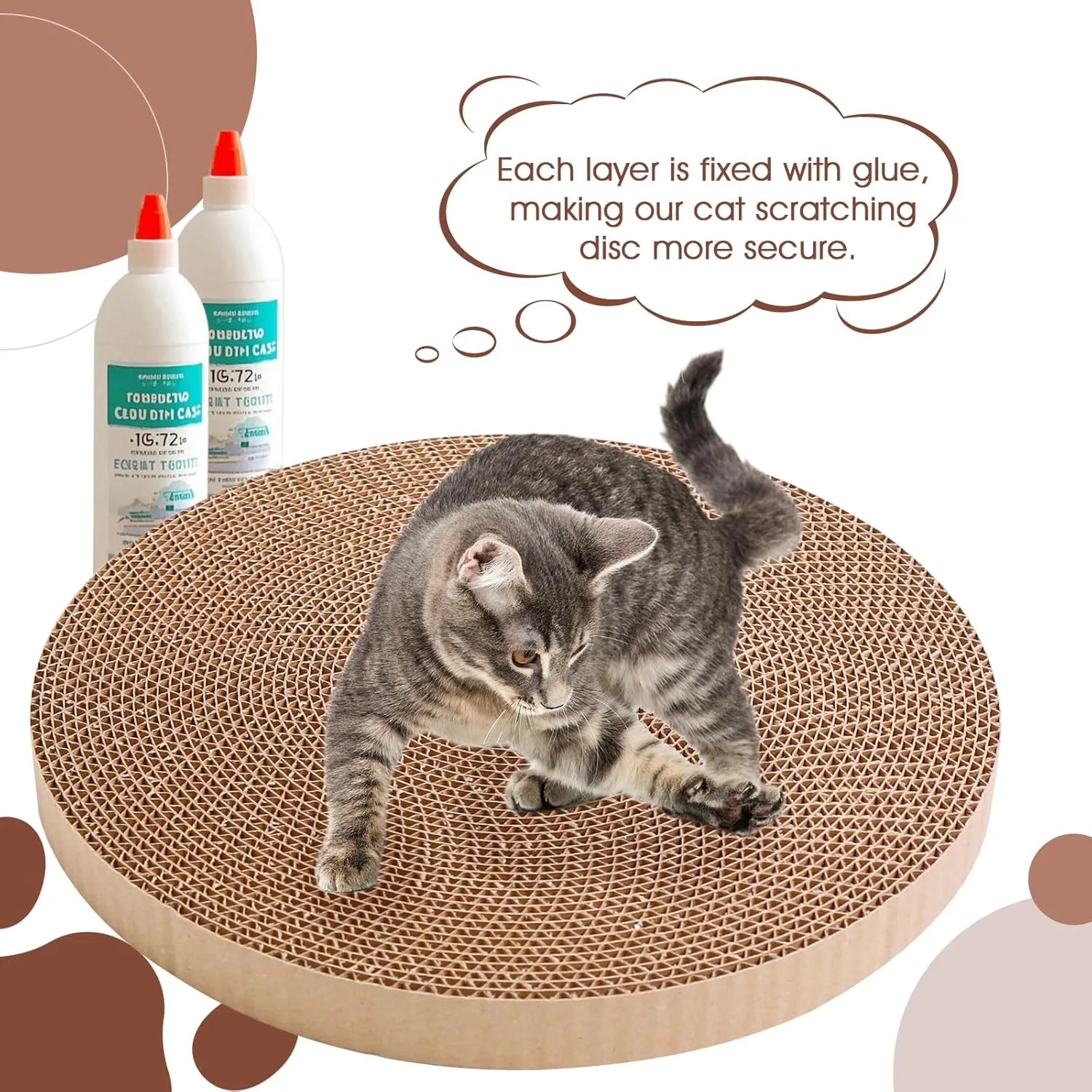 Round Cat Scratcher Refill 10 inch Diameter 7/8 Inch Thickness Circle Scratcher Replacement Pads Cat Scratching Boardcat Scratcher Pad for Indoor2 PCS