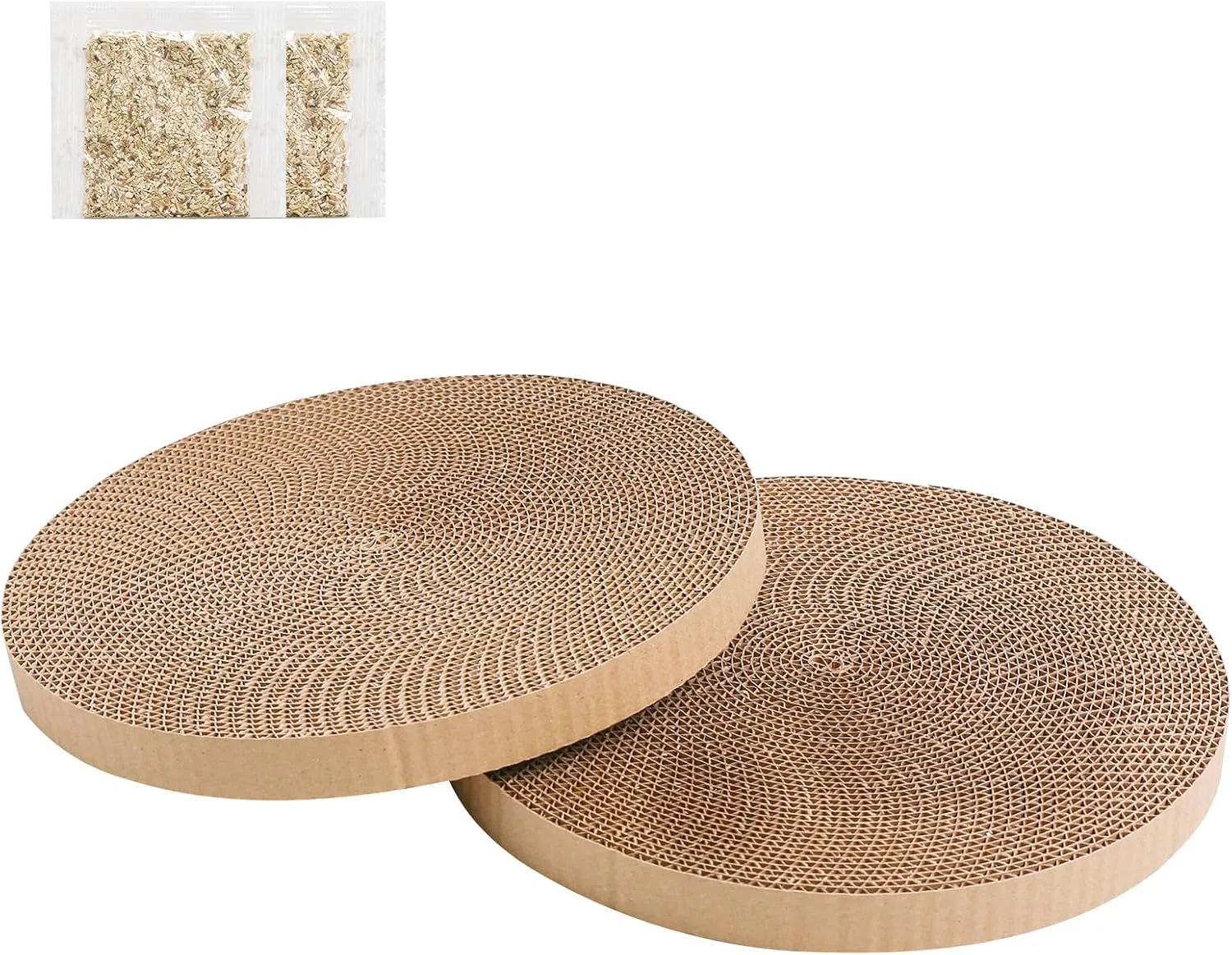 Round Cat Scratcher Refill 10 inch Diameter 7/8 Inch Thickness Circle Scratcher Replacement Pads Cat Scratching Boardcat Scratcher Pad for Indoor2 PCS