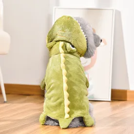 Spot Dog Clothes Funny Transformation Costume Dino | Small Crocodile Dinosaur Warm Outfit for Autumn & Winter | Halloween & Christmas Pet Clothes