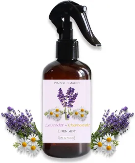 Symbolic Magic Lavender Spray with Chamomile  Essential Oils Pillow Mist for Bed, Pillows & Linen, Room & Bedding Essentials Aromatherapy Sheet and Natural Fabric Refresher, Bedroom Freshener, 8oz