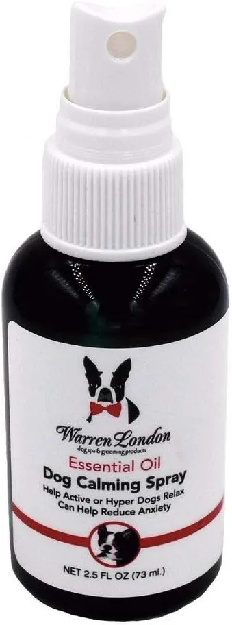 Warren London Premium Essential Oil All Natural Dog Calming Spray, Relaxes and Provides Anti-Anxiety Relief for Hyper Active Dogs | Made in USA