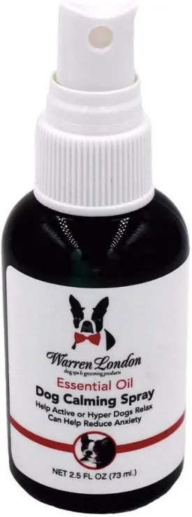 Warren London Premium Essential Oil All Natural Dog Calming Spray, Relaxes and Provides Anti-Anxiety Relief for Hyper Active Dogs | Made in USA