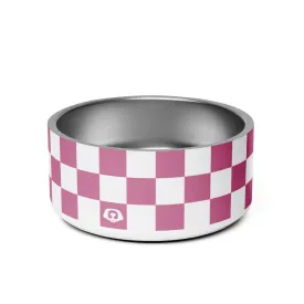 WUFORIA Checker Razzberry 32oz Dog Bowl