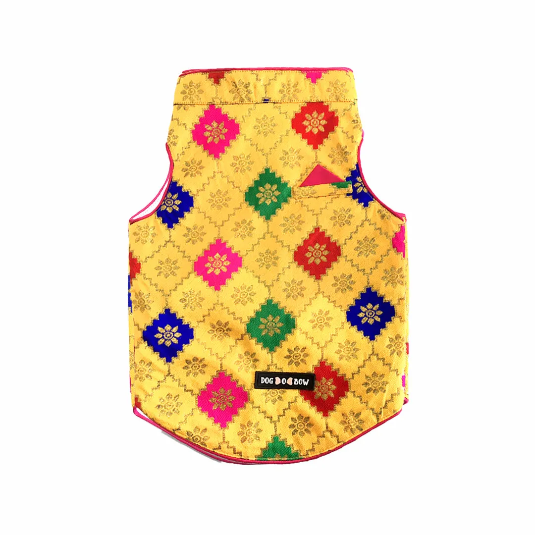 Yellow Gold Multicolor Sherwani